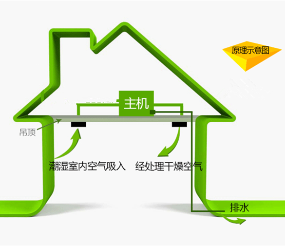 别墅吊顶式除湿机